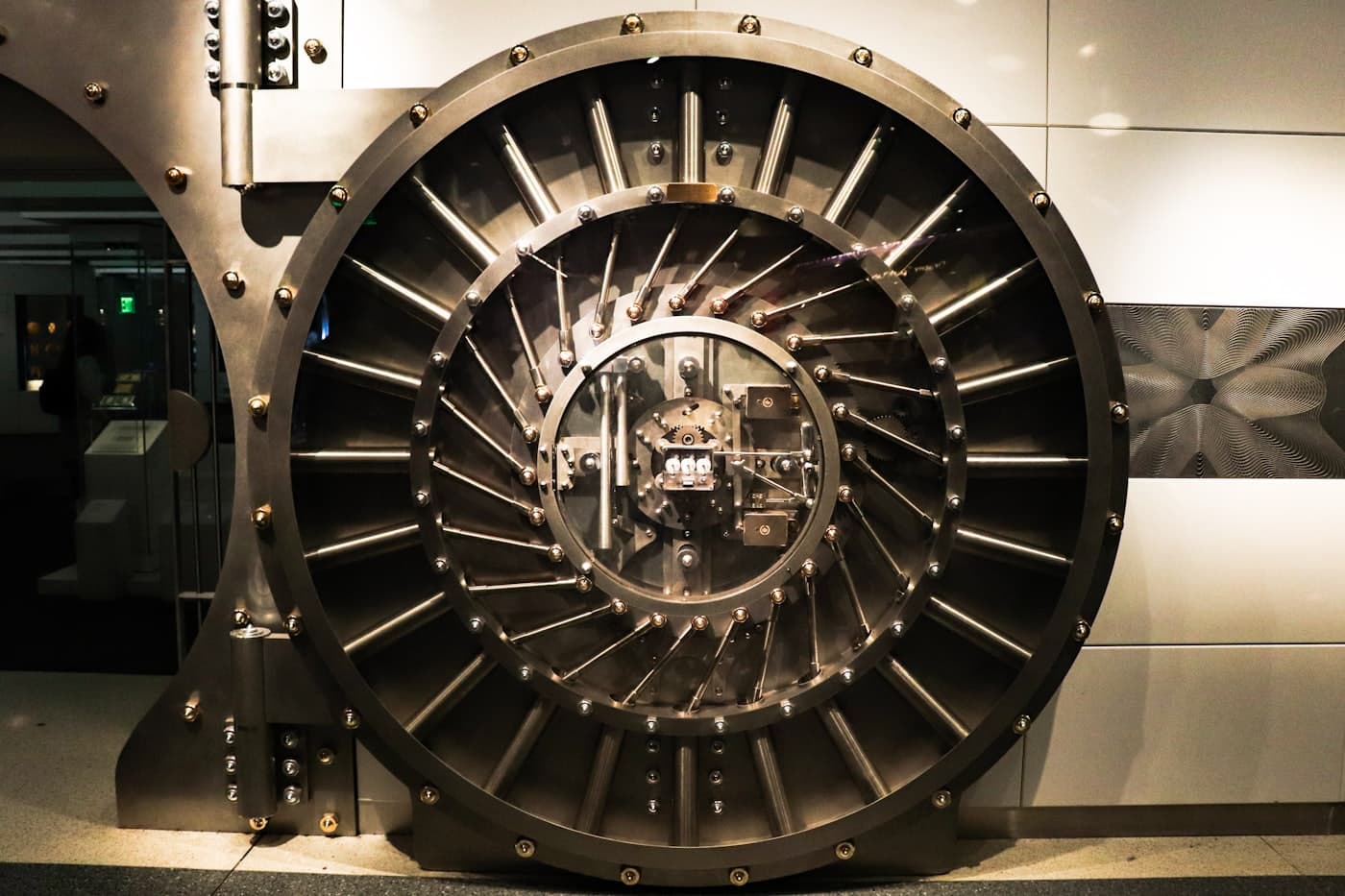 The open door of a bank vault